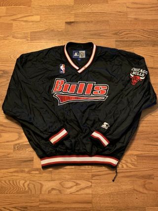 Vintage 90s Starter Nba Chicago Bulls Pullover Windbreaker Jacket Rare Adult Xl
