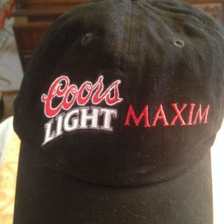 Coors Light Maxim Baseball Hat Black Adjustable Euc