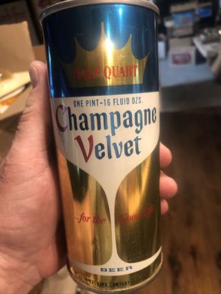 Champagne Velvet Beer Empty Tab Top Half Quart Can Atlantic Brewing Chicago Il