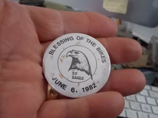 1982 Gay Motorcycle Club Pinback Button,  Blessing Of The Bikes,  S.  F.  Eagle Bar