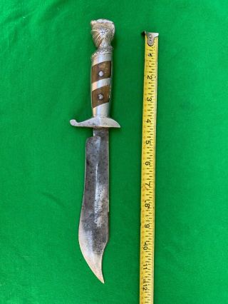 Vtg 1950s 1960s F.  P.  Perez 12 " Inch Long Bowie Hunting Fighting Knife Mexico