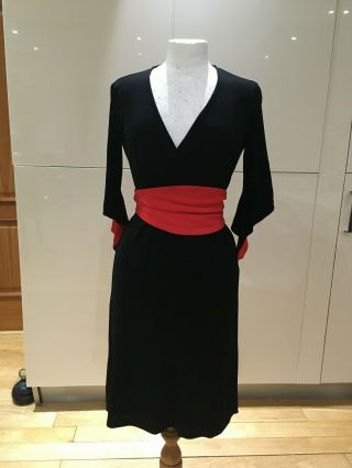 Diane Von Furstenberg Wrap Round Dress Vintage Y2k Us 8 Uk 12 ? Vgc Red Black
