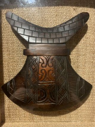 Pacific Islands Hand Carved Wood Maori? Sculpture Shadow Box