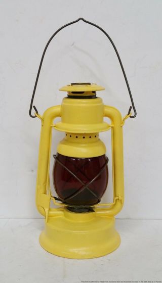 Embury Little Supreme No.  150 Red E Globe Yellow Kerosene Railroad Lantern