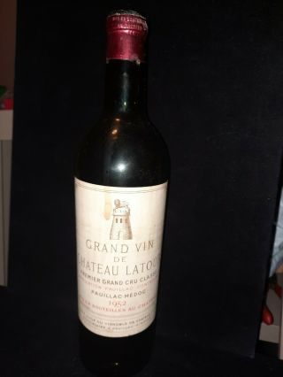Vintage 1952 Chateau Latour Grand Vin Empty Bottle No Cork