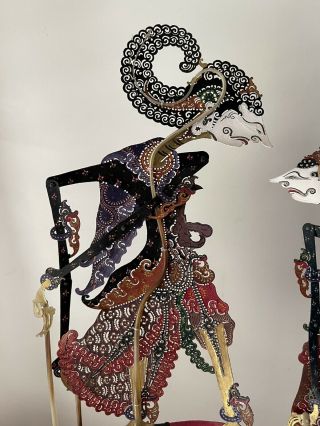 Vintage Wayang Kulit Puppets Indonesian Shadow Theater 15” & 18” 2