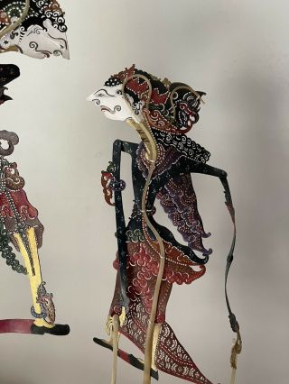 Vintage Wayang Kulit Puppets Indonesian Shadow Theater 15” & 18” 3