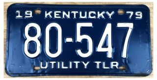 Kentucky 1979 Utility Trailer License Plate 80 - 547