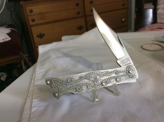 Older Camillus Usa Longhorn Lock Blade Knife Never Sharpened Or,  In Sheath,