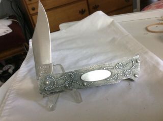 Older Camillus USA Longhorn lock blade knife Never sharpened or,  in sheath, 3