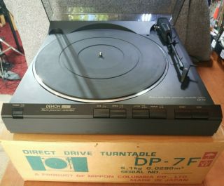 Vintage Denon Dp - 7f Direct Drive Fully Automatic Turntable W 