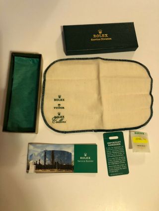 Vintage Rolex Collectors Service Box,  Cloth & After Service Pamphlet Rolex