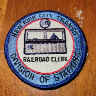 Vintage Uniform Patch - York City Transit - Subway Train Bus Railroad Clerk