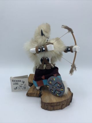 Native American Kachina Doll “buffalo Warrior” Handmade Navajo Indian Wood Art