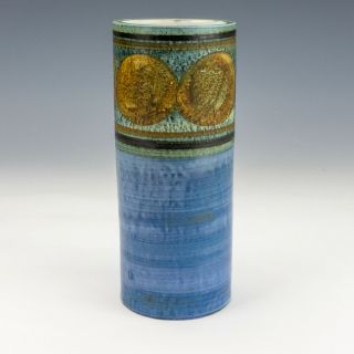 Vintage Troika Studio Pottery - Circle Decorated Vase - Slight Damage But Lovely