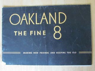 1931 Car Sales Brochure Gm General Motors Oakland The Fine 8,  Fisher Body