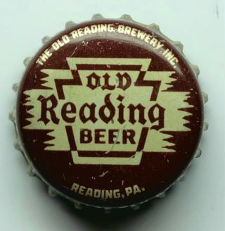 Vintage,  Old Reading Beer,  Pa Tax Stamp,  Cork - Lined Bottle Cap.