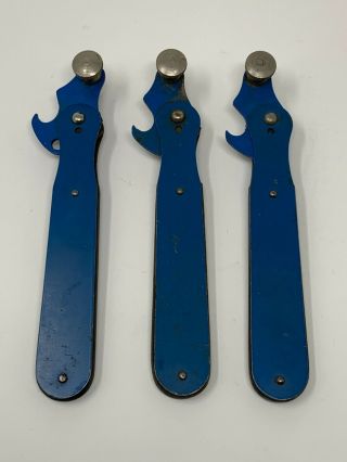 3 Vintage Blue Can Openers Made In Germany