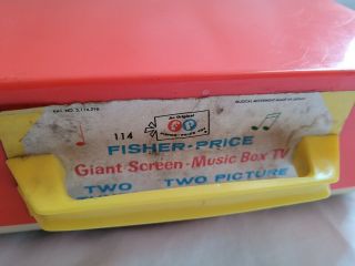 Vintage 1966 Fisher Price Toys Giant Screen Music Box Tv Two Tunes TV 908 2