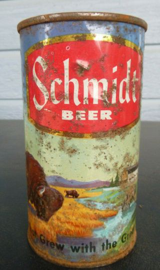 Vintage Schmidt 12oz Flat Top Beer Can Pfeiffer Brewing St.  Paul Mn Buffalo Cow