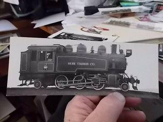 Real Photo Specification Card American Locomotive Co,  Hobi Timber Railroad