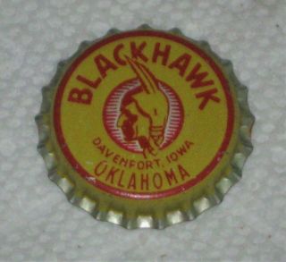 6 Blackhawk Brewing Beer Bottle Cap Cork Lined Davenport,  Iowa - Oklahoma
