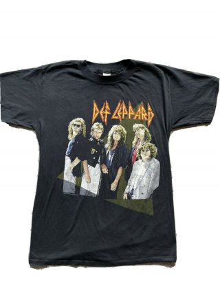 Vintage 1988 Def Leppard Hysteria Tour T Shirt Concert Single Stitch Size L
