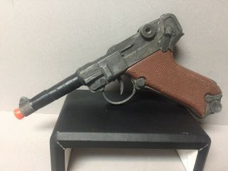 Vintage Metal Toy Cap Gun Made In Hong Kong Luger Pistol