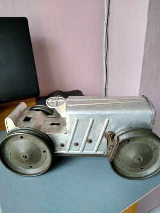 Rare 1930s Louis Marx 11 " Wind Up Aluminium And Tin Tractor