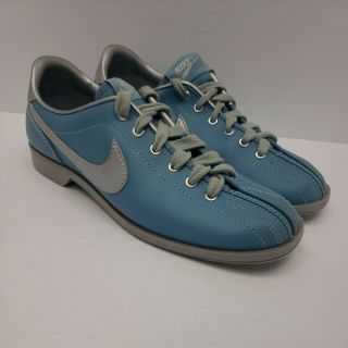 Vintage Nike Bowling Shoes 80 ' s Light Blue Swoosh Rare Womens Size 9 840305SN 2