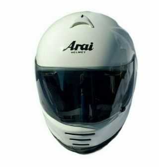 Arai Renegade Motorcycle Helmet White 2 Full Face Shields Box Cover Booklet VTG 2