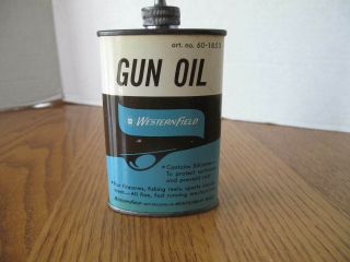 Vintage Gun Oil Can WesternField Lead Top Advertising Tin Gas & Oiler Can 3