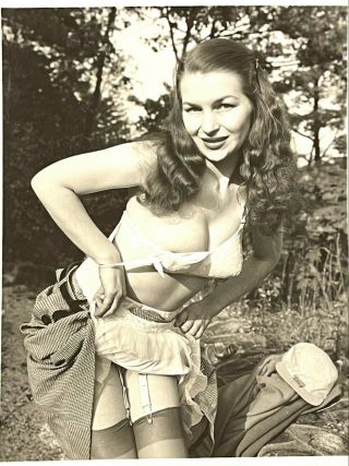Vintage Silver Gelatin Photo Pinup Carol Altree Big Perky Tits Nipples