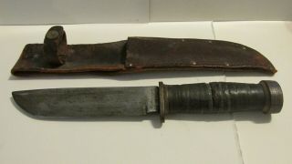 Cattaraugus 225q Fixed Blade Knife With Sheath - World War Ii