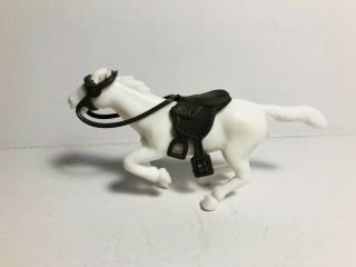 Marx Recast 60mm White Horse And Recast Cavalry Saddle.