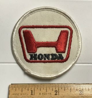 Honda Wide H Logo Red White Round Embroidered Car Motorcycle Patch