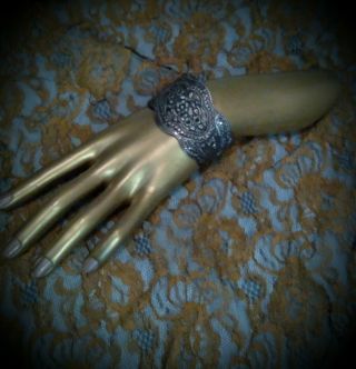 Vintage 925 Sterling Silver Wide Cuff Bracelet