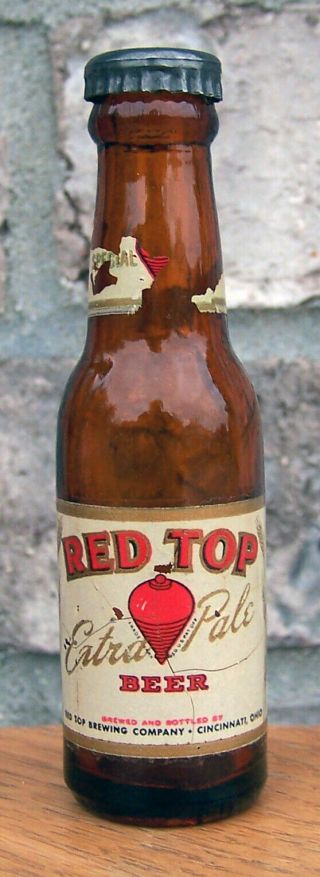 Red Top Miniature Long Neck Beer Bottle Salt Pepper Cincinnati Oh Mini Cone Flat