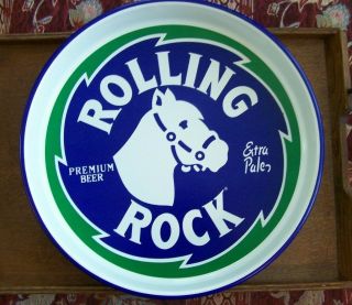 Rolling Rock - Vintage Metal Beer Tray - 13 1/4 " - 1987
