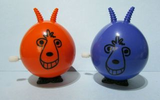 Fab Retro Wind Up Clockwork Space Hoppers Space Hopper Toy Pair Mib