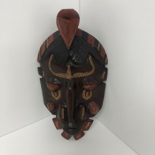Antique African Carved Wood Head Mask Tribal Art Wall Sculpture Kenya