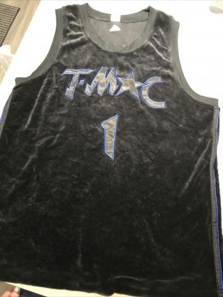 Rare Vintage Adidas T - Mac Tracy Mcgrady Basketball Jersey Black Velvet Size Xl