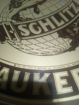 vintage schlitz beer tray.  DATED 1971.  FB1 3