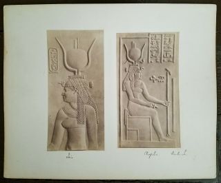 Bas Relief Isis And Cleopatra Dendera Temple Complex Egypt 2 Antique Photographs