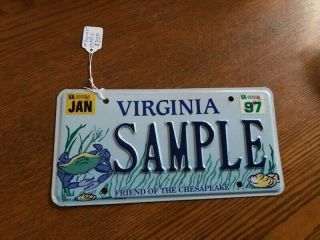 Virginia Single Sample License Plate - Friends Of The Chesapeake 97 Sticker
