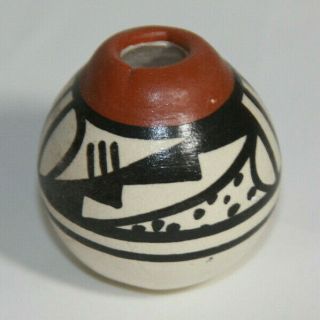 Vintage Miniature Acoma Seed Pot Signed - Native American Pottery Vase Seed Pot