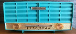 1956 Electrohome (roland) Vintage Tube Radio - Model 5t18 - Turquoise - Mcm -