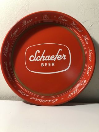 Vintage Red Schaefer Beer Tray 13 "