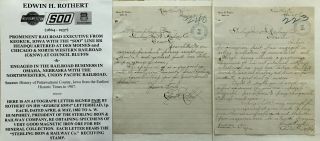 “soo” Line Union Pacific Railroad Letters Signed To Sterling Iron Railway 1882
