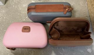 Brics Qatar Airways Amenity Kit Hard Shell Cases (3 Total) Pink,  Grey And Brown